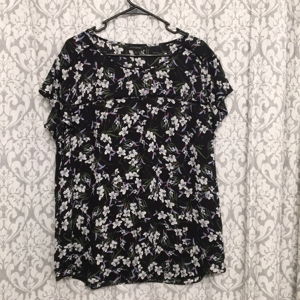 Navy blue flowered top - Banana Republic
